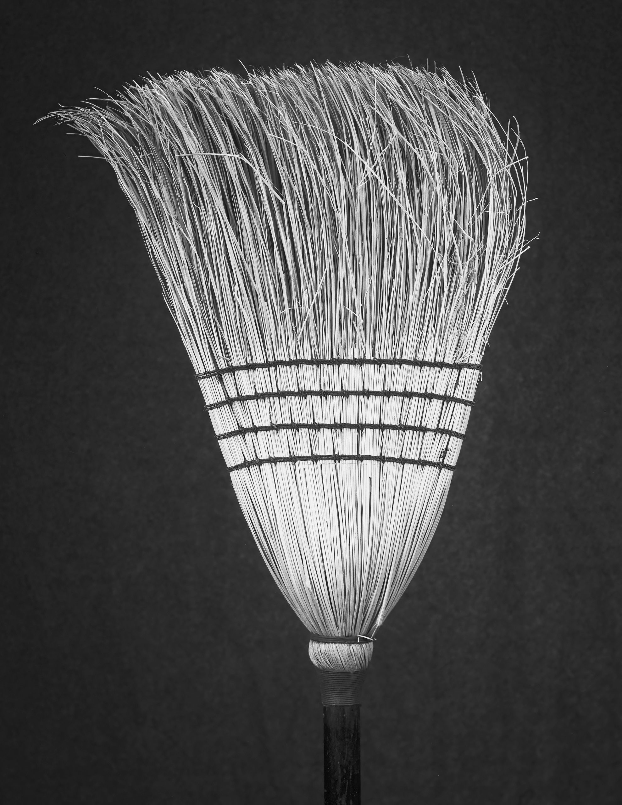 close up of an old broom. Captured on film